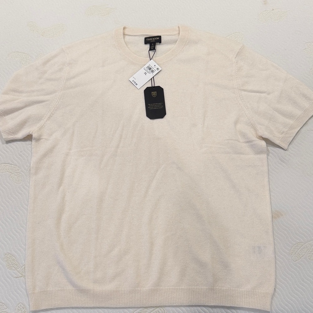 NWT Club Room Men's Cashmere Cream Sweater